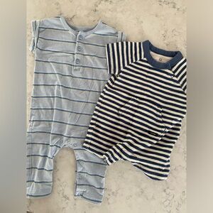 Baby Gap Boys One Piece Striped Rompers 3-6 Months
